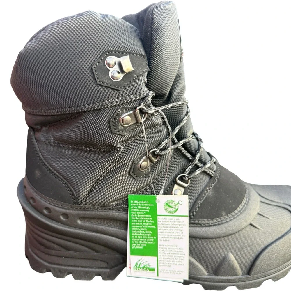 Itasca Mogul II Snow Boots Mens Size 9 Black New Thinsulate Insulated Winter
